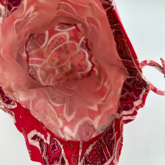 VERA BRADLEY Ditty Bag Rosy Posies Drawstring Pouch Lined Pool Bag Beach Paisley - Picture 5 of 9